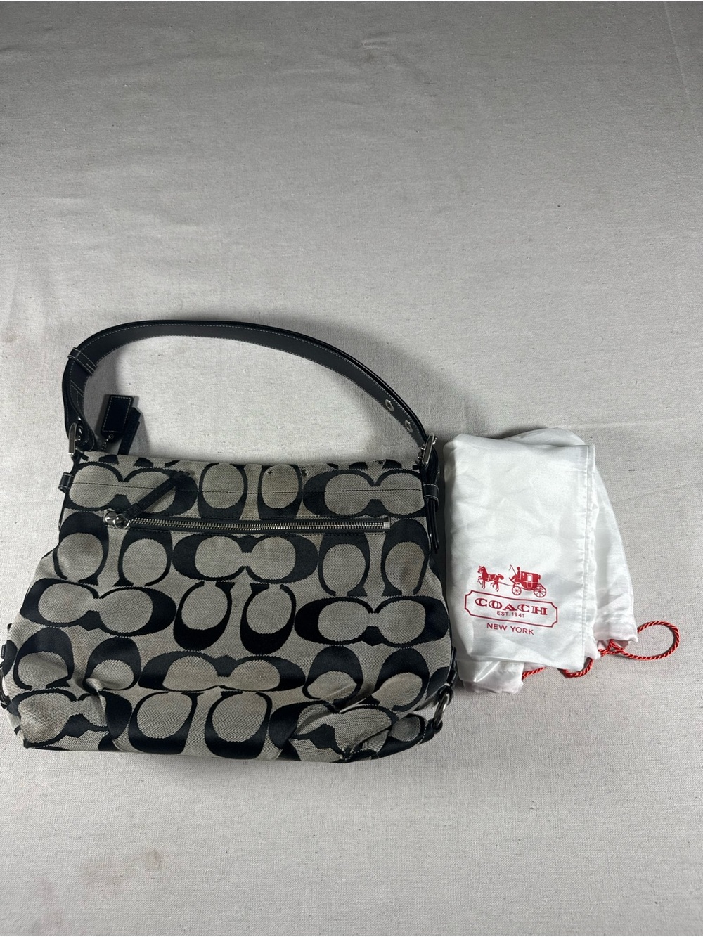 Coach Monogram Signature Canvas Shoulder Hobo Bag F15067 Style 2000’s Era Y2K
